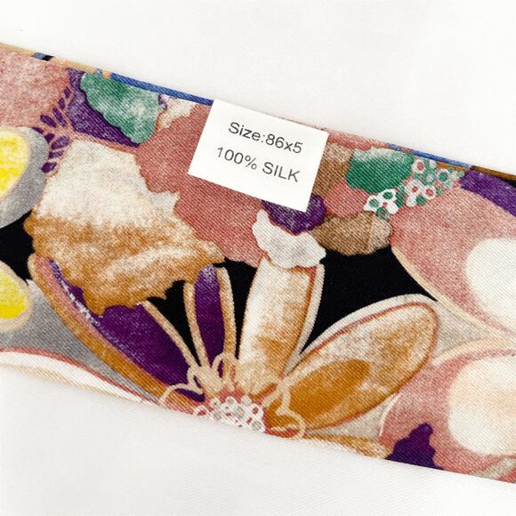 TWILLY Silk Midnight Park Twill Band Headband Scarf - Picture 7 of 11